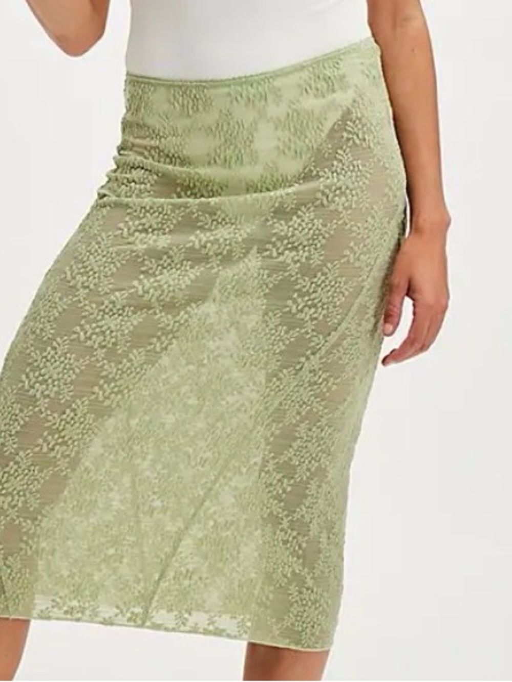 Free People Ready To Go Bodycon Half-Slip. NWT. Celadon green